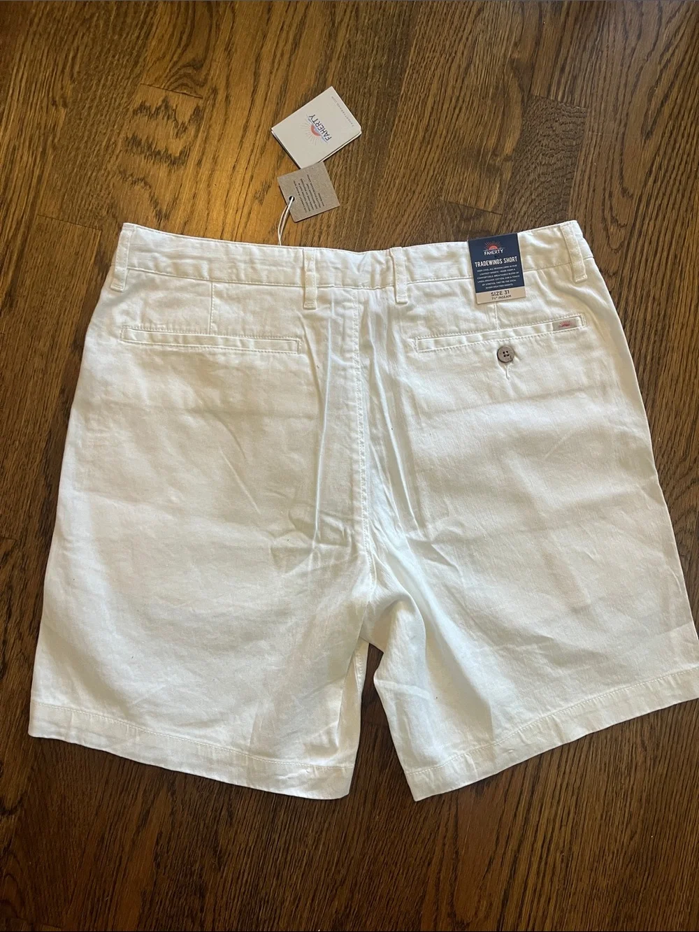 Faherty Cream Tradewinds Linen Short